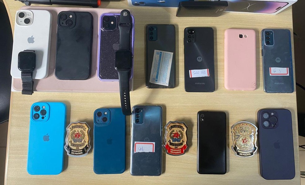 Cidade de SP registra pelo menos 1 roubo ou furto de celular a cada 3 minutos — Foto: Polícia Civil/ Divulgação