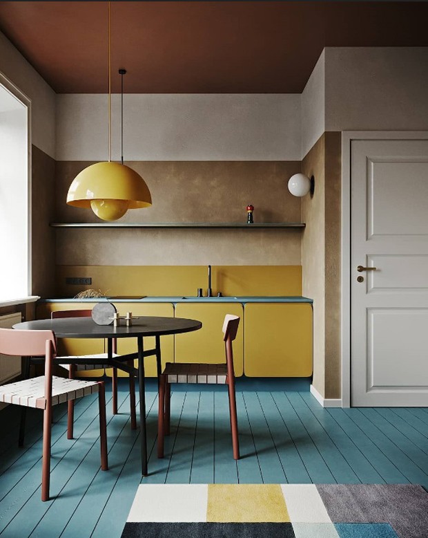 Décor do dia: amarelo e azul na cozinha (Foto: @yaroslav.priadka)
