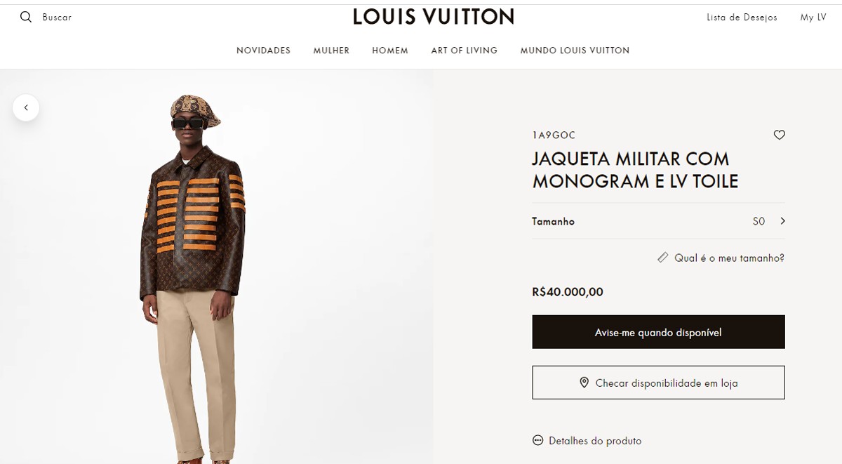 Jaqueta Louis Vuitton (Foto: Reprodução)