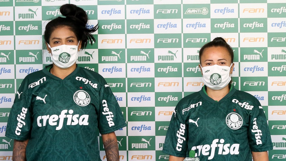 Janaina e Camilinha reforçam o Palmeiras — Foto: Fabio Menotti