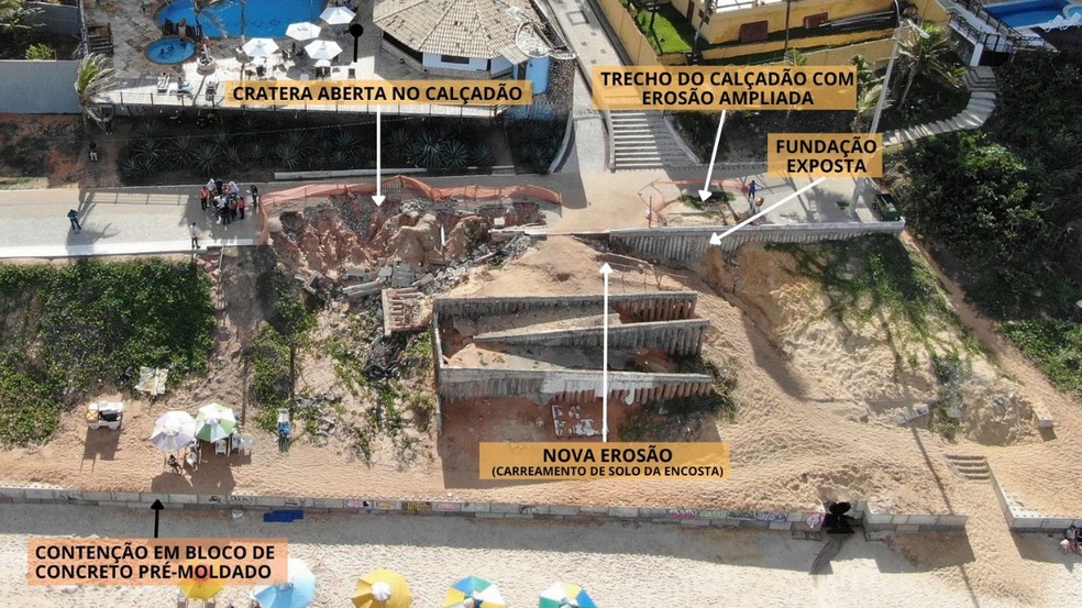 &Aacute;rea explicada pelo MP sobre o trecho que precisa de repara&ccedil;&atilde;o &mdash; Foto: Divulga&ccedil;&atilde;o/MPRN