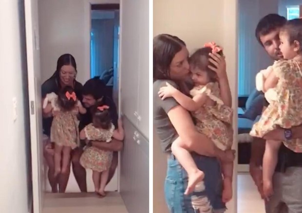 De volta ao Brasil, Fabiana Justus posta reencontro com as gêmeas (Foto: Reprodução/Instagram)