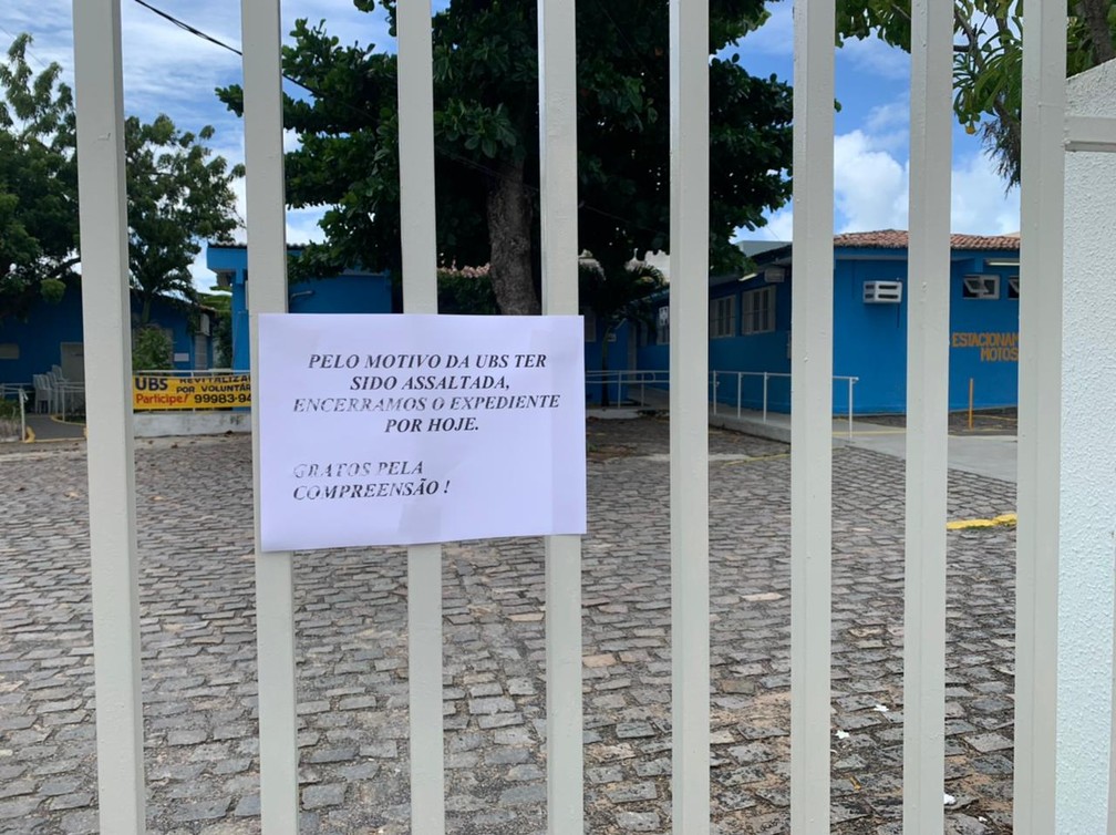 Vacina&ccedil;&atilde;o contra Covid-19 foi suspensa ap&oacute;s assalto em unidade b&aacute;sica de sa&uacute;de de Natal &mdash; Foto: Anna Alyne Cunha/Inter TV Cabugi