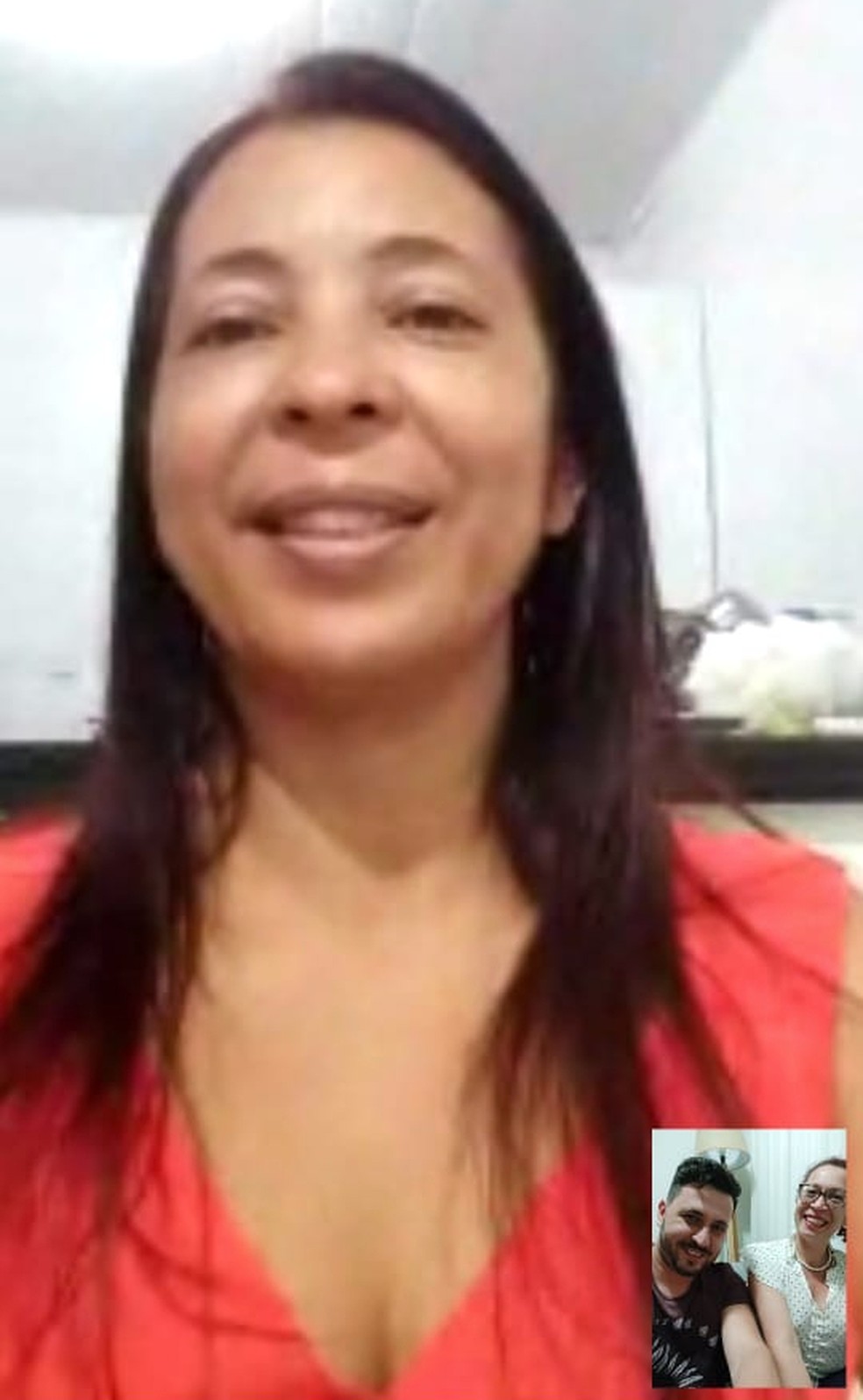Luciene Aquino em conversa de vídeo com Joabe Garozi — Foto: Arquivo pessoal