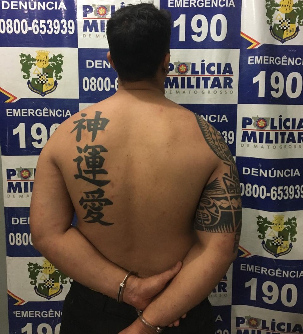 Bruno de Lima Pereira, de 27 anos, foi preso suspeito de matar porteira em Rondonópolis — Foto: Polícia Militar de Rondonópolis/Divulgação