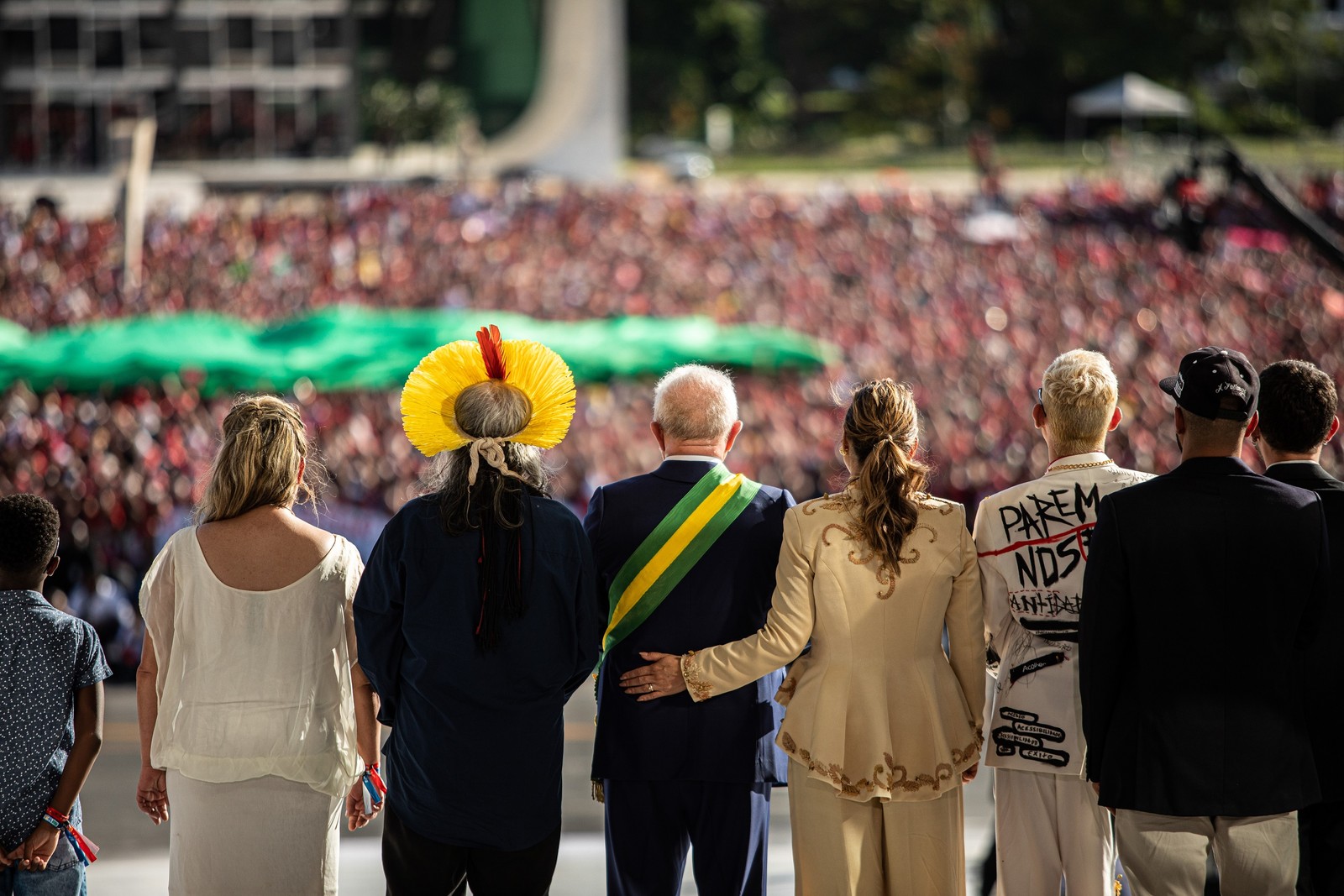 Luiz Inácio Lula da Silva após receber a faixa de Presidente da República, em Brasília — Foto: Hermes de Paula