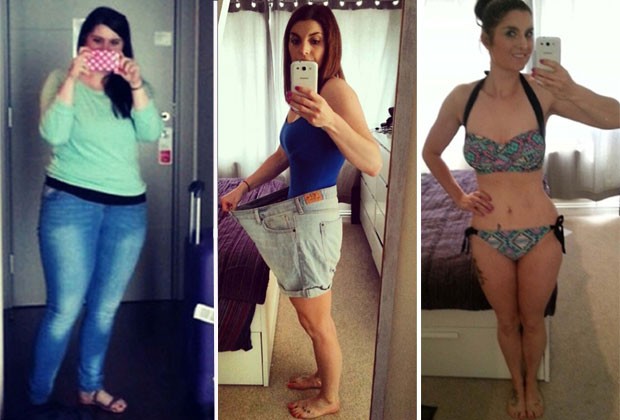 Fiona Hodge antes e depois de perder 45 quilos (Foto: Grosby Group)