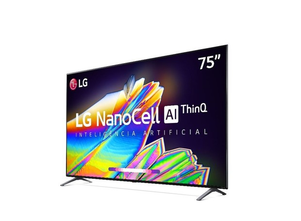 O modelo NanoCell da LG conta com resolução 8K, que proporciona imagens com mais precisão e qualidade, ideal para TVs em tamanhos maiores, com esta de 75 polegadas (Foto:  Divulgação/ Shoptime)