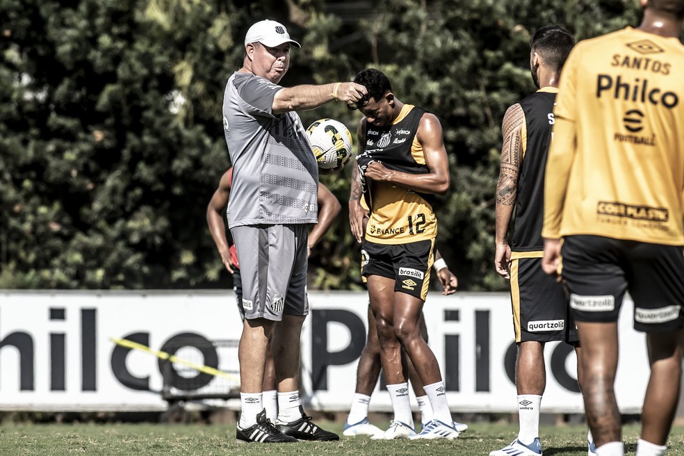 Marcelo Fernandes em treino do Santos — Foto: Ivan Storti / Santos FC