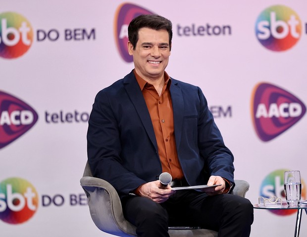 Celso Portiolli participa da coletiva do Teleton 2021 (Foto: Manuela Scarpa/Brazil News)
