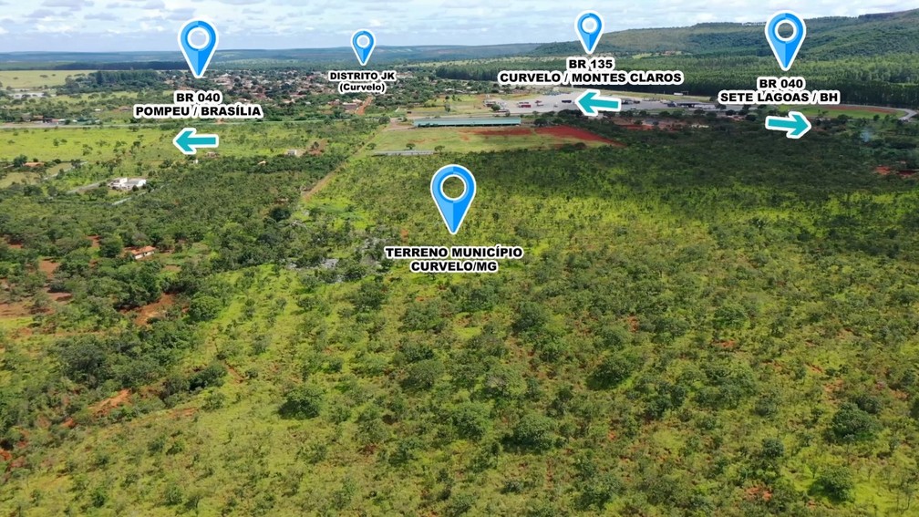  Fábrica será instalada no entroncamento entre as BRs-040 e 135 — Foto: Prefeitura/Divulgação