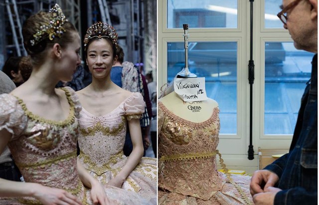 Christian Lacroix makes final checks to his costumes for A Midsummer Night's Dream before the dress rehearsal (left) (Foto: ANN RAY)