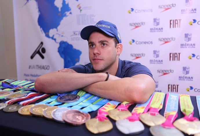 Thiago Pereira - medalhas Jogos Pan-Americanos (Foto: Orlando Bento/Minas)