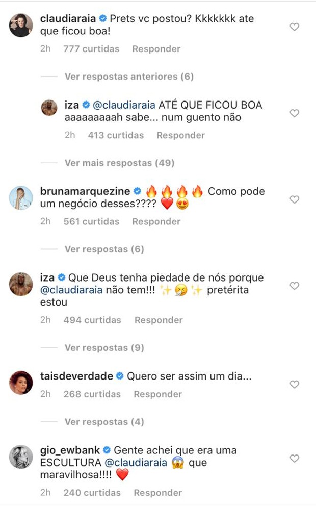 Claudia Raia ganha elogios de amigas famosas em clique nu (Foto: Reprodução/Instagram)