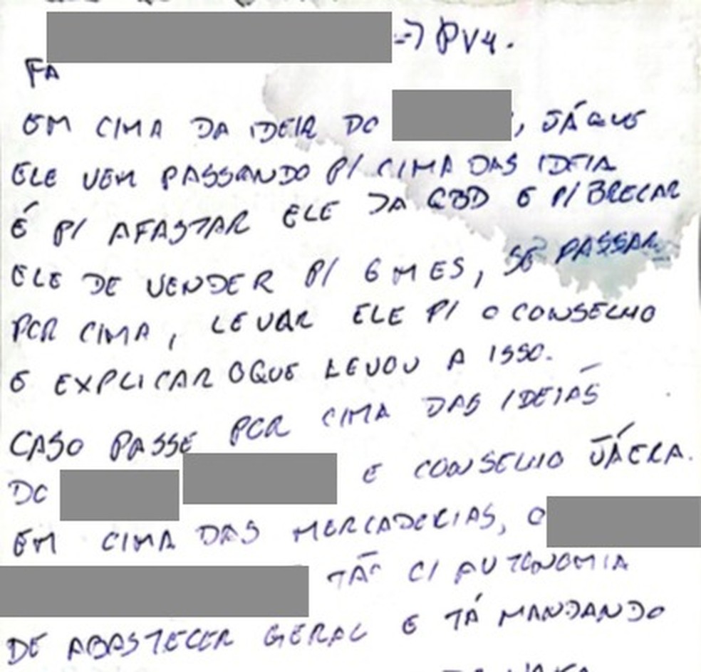 Mensagem entre preso e pessoas fora da cadeia apreendidas com advogado no RN — Foto: Cedido