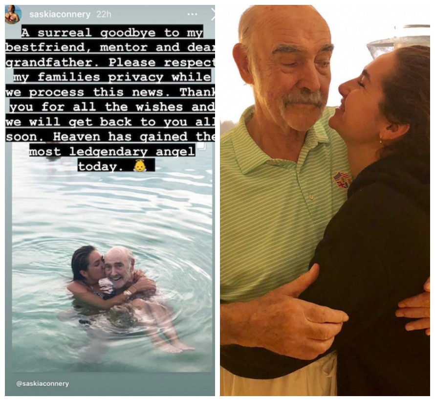 Saskia Connery com o avô Sean Connery (Foto: Reprodução/Instagram)