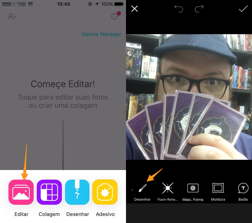 Como desenhar na foto pelo PicsArt para Android e iPhone (Foto: Reprodução/Felipe Vinha)