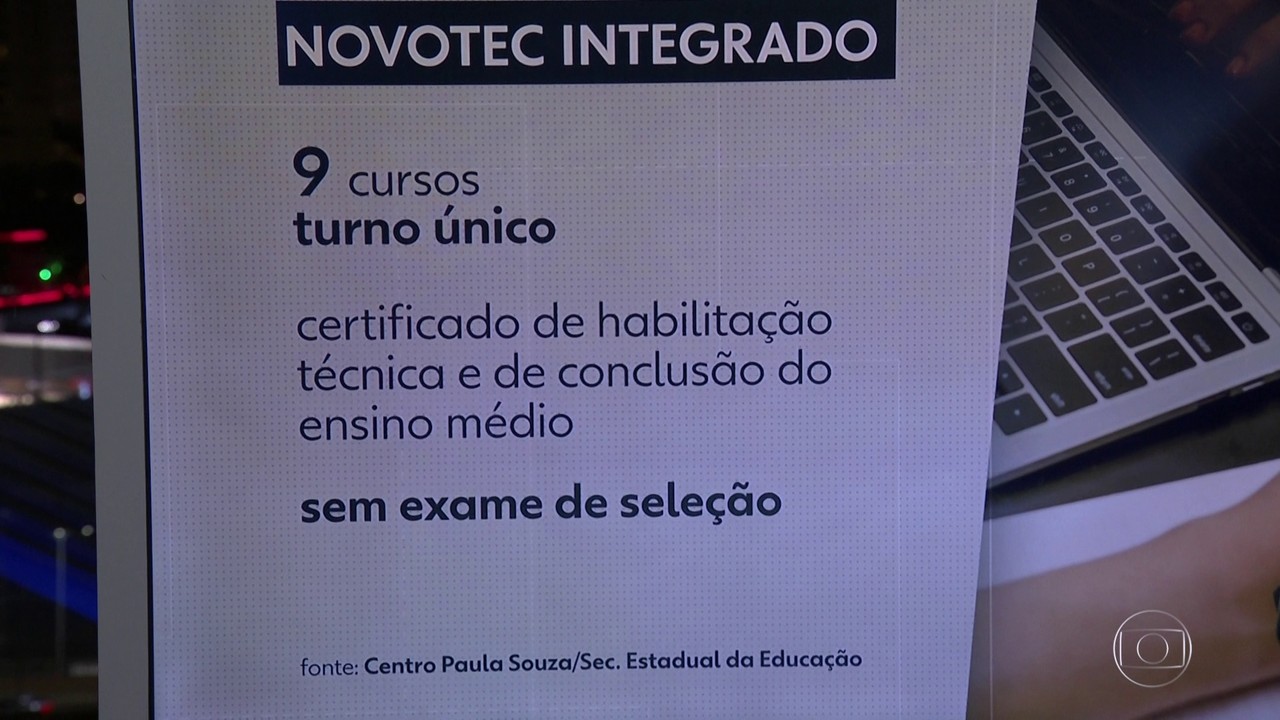 Governo de SP abre matrícula para vagas em cursos técnicos integrados ao ensino médio