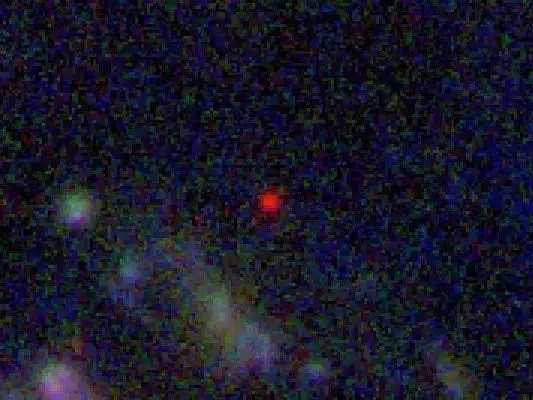 Bolha vermelha capturada pelo Telescópio Espacial James Webb é a galáxia mais antiga já observada (Foto: Naidu et al, P. Oesch, T. Treu, GLASS-JWST, NASA/CSA/ESA/STScI)
