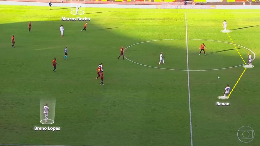 Desenho do Palmeiras mudava com a posse de bola — Foto: Reprodução