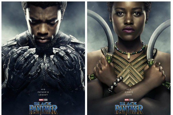 Chadwick Boseman e Lupita Nyongo como seus personagens em Pantera Negra nos novos pôsteres do filme da Marvel (Foto: Divulgação)