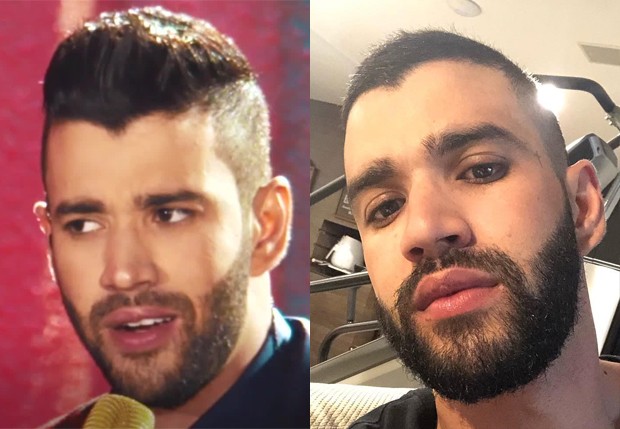 Antes e depois do visual de Gusttavo Lima (Foto: Reprodução/Instagram)