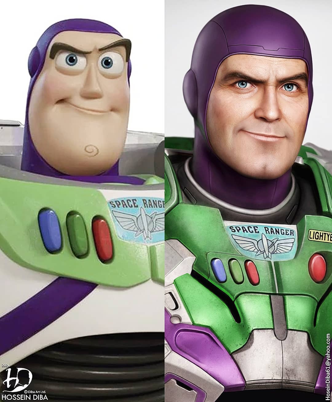 O personagem Buzz Lightyear, na versão criada por Hossein Diba (Foto: Reprodução/Instagram)
