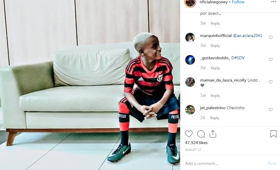 O funkeiro mirim Nego Ney recebeu uma notificação da rede social  (Foto: Reprodução Instagram)