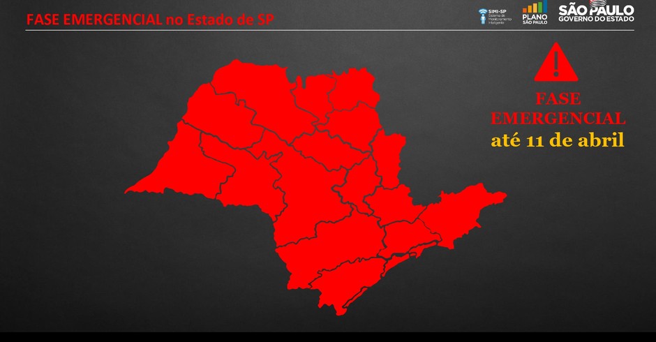Todas as 645 cidades paulistas permanecerão na fase emergencial da quarentena até 11 de abril (Foto: Governo do Estado de São Paulo)