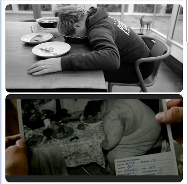 A montagem feita pela atriz Amy Schumer em que ela compara seu drama a um dos assassinatos do clássico Seven (1995) (Foto: Instagram)