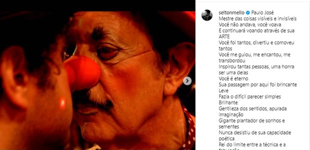 Selton Mello lamenta morte de Paulo José (Foto: Reprodução/Instagram)