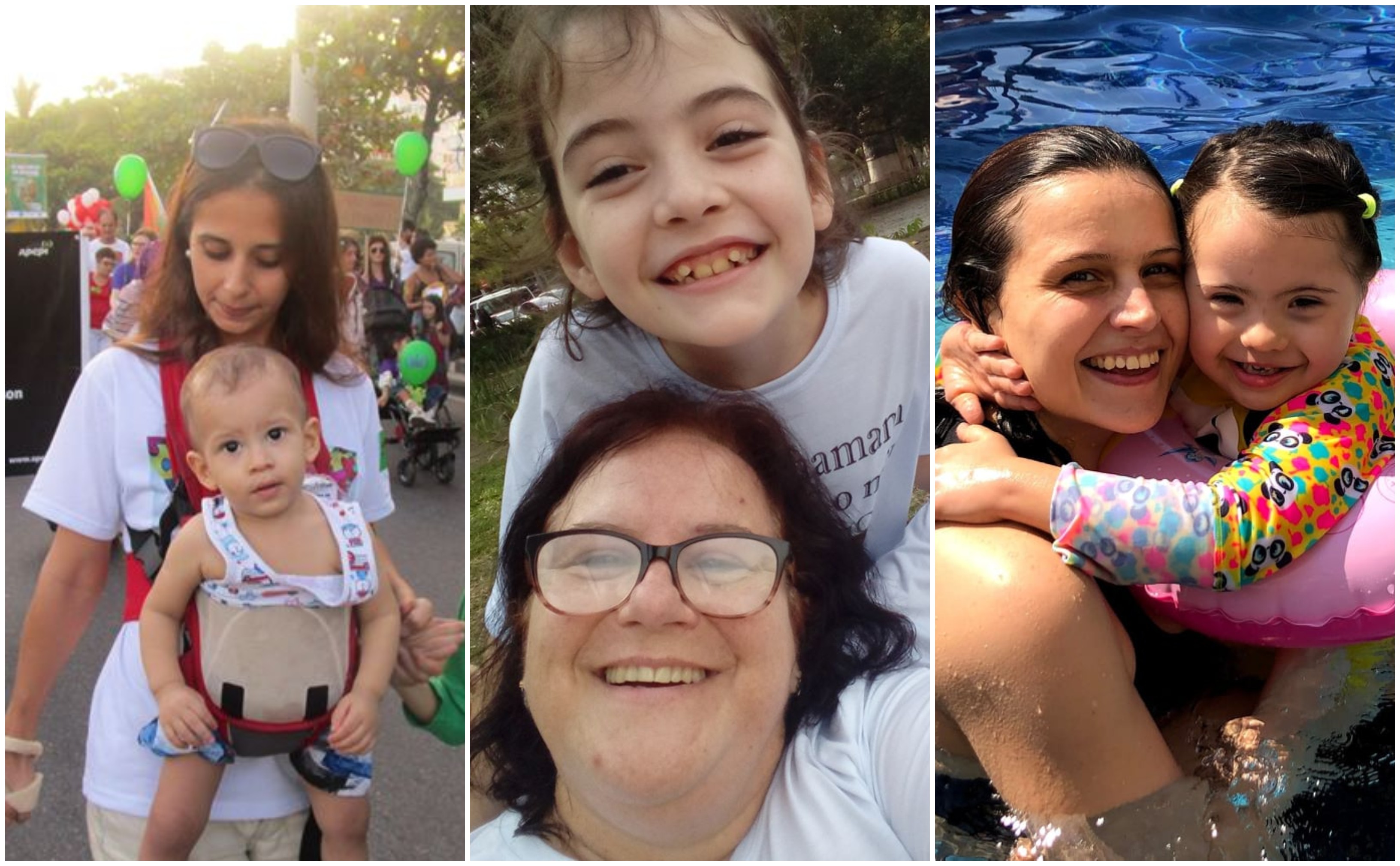 Da esquerda para direita: Bruna e o filho caçula, Isaque, Liane e a filha Caroline, Cris e a filha Valentina  (Foto: Arquivo pessoal)