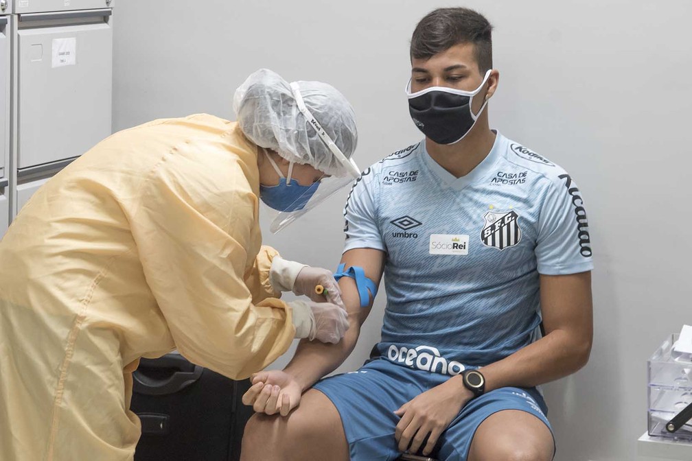 Kaio Jorge testou positivo para Covid-19 e vai desfalcar o Santos — Foto: Ivan Storti/Santos FC