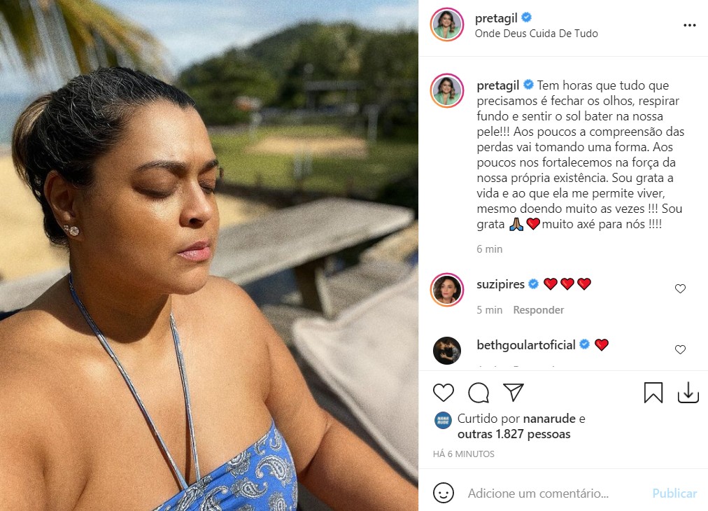 Preta Gil fala sobre luto (Foto: Instagram/Reprodução)
