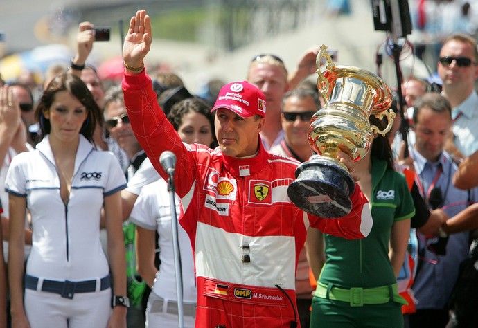 Michael Schumacher no GP do Brasil de 2006, em sua primeira das duas aposentadorias (Foto: Getty Images)