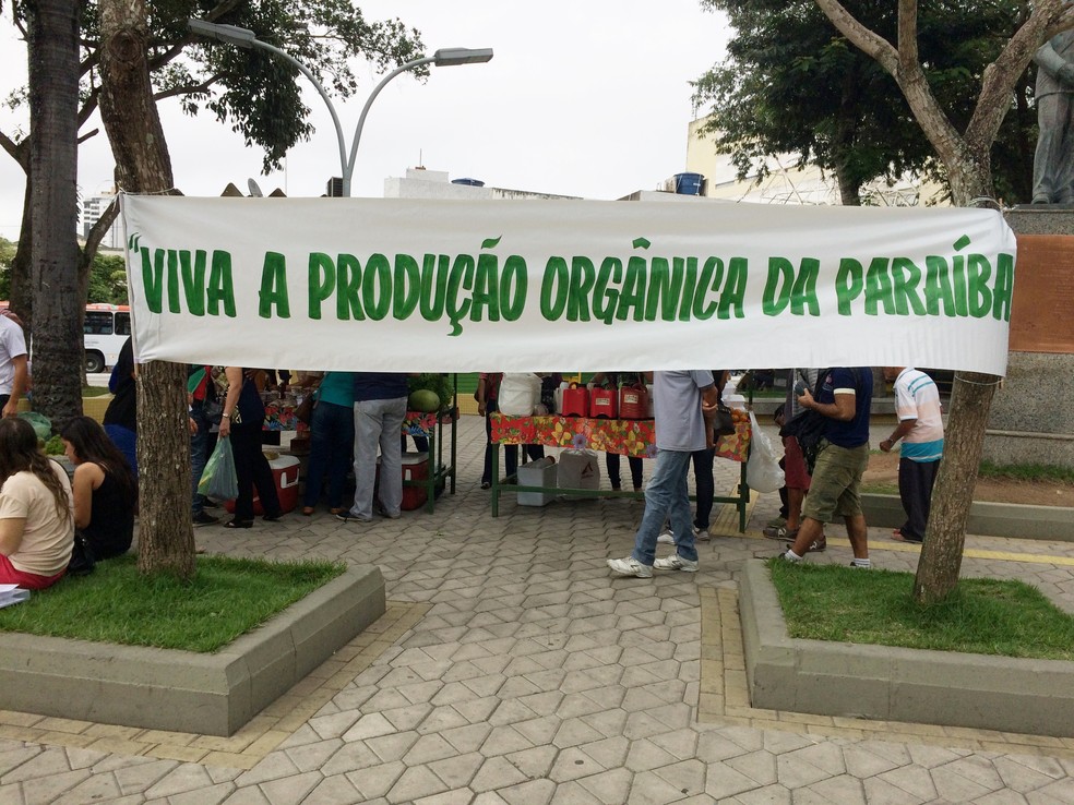 13ª Feira Agroecológica aconteceu na Praça da Bandeira, no centro de Campina Grande (Foto: Érica Ribeiro/G1)