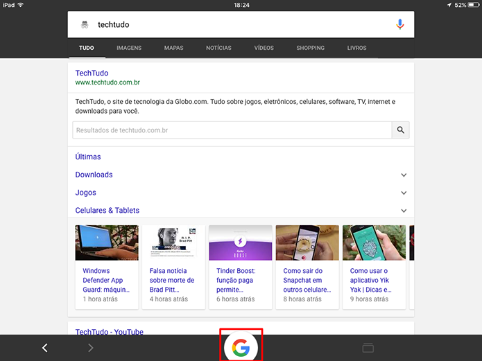 Usuário precisa voltar à tela inicial do Google Search para desativar pesquisa anônima (foto: Reprodução/Elson de Souza)