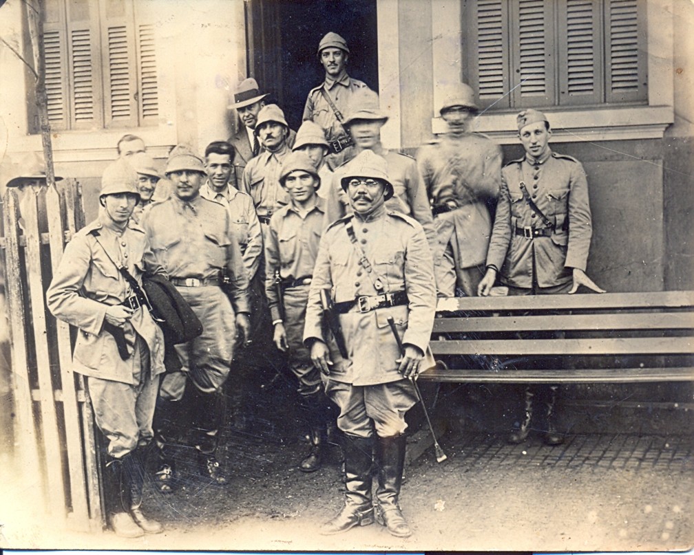 Parte do batalhão prudentino em Ourinhos (SP) — Foto: Museu e Arquivo Histórico/Arquivo
