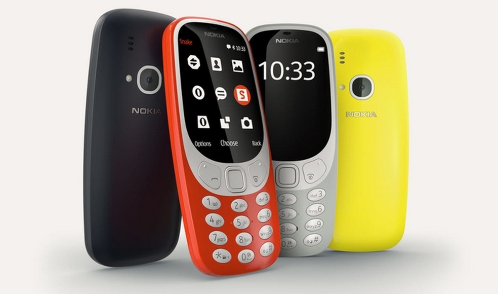 Novo Nokia 3310 foi apresentado na MWC 2017 em quatro cores — Foto: Divulgação/HMD Global
