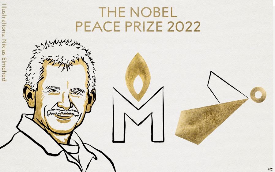 Ativista Ales Bialiatski e ONGs Centro para as Liberdades Civis e Memorial levaram o Nobel da Paz 2022 (Foto: Reprodução/Facebook/Nobel Prize )