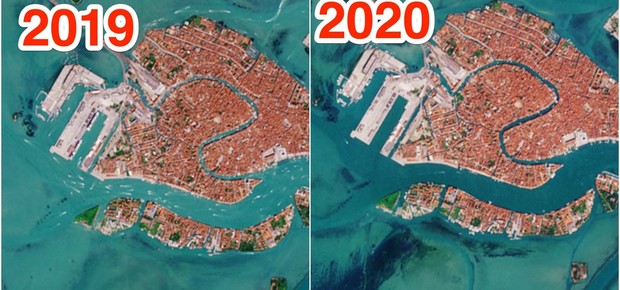 Águas de Veneza estão mais cristalinas (Foto: Reprodução / ESA)