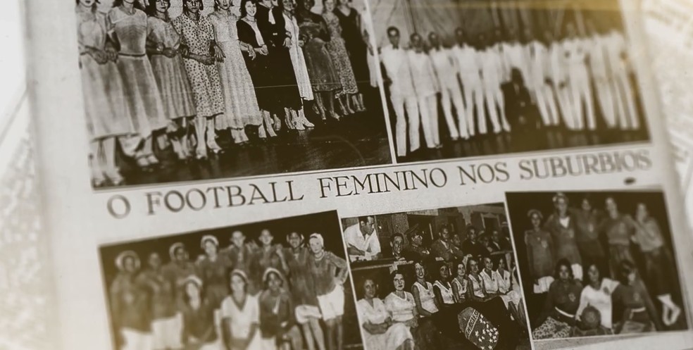 Registro dos times femininos suburbanos da década de 1930 — Foto: Acervo Biblioteca Nacional