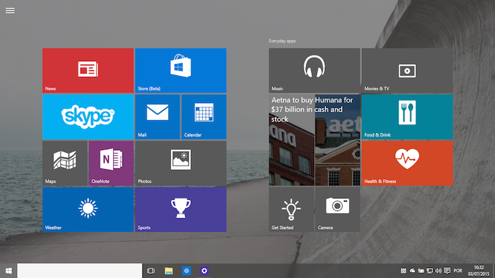 Aprenda a ativar o menu Iniciar em tela cheia no Windows 10 (Foto: Reprodução/Helito Bijora) 
