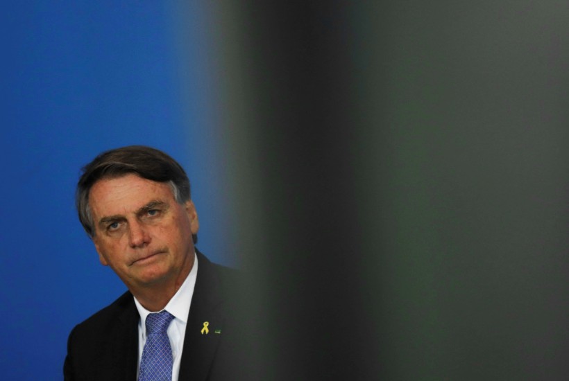 O presidente Jair Bolsonaro, em cerimônia no Palácio do Planalto, em 12 de abril de 2022 