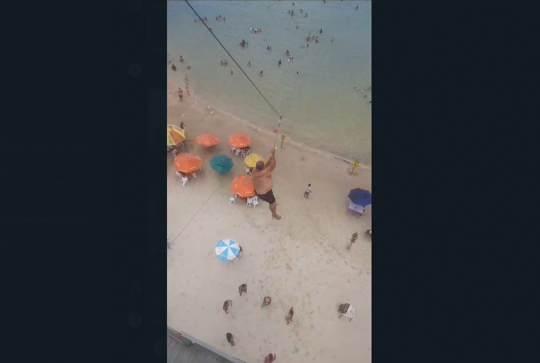 VÍDEO: Tirolesa quebra e homem cai de altura de 5 metros em ponto turístico do RN