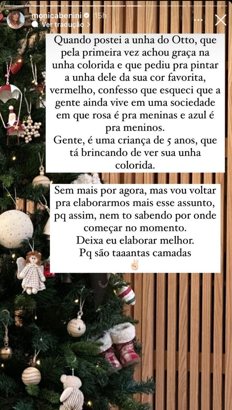 Publicação de Mônica Benini — Foto: Instagram