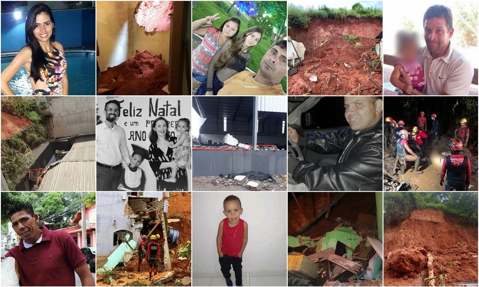 Algumas vítimas do período chuvoso 2021/2022 em Minas Gerais — Foto: Arquivo g1