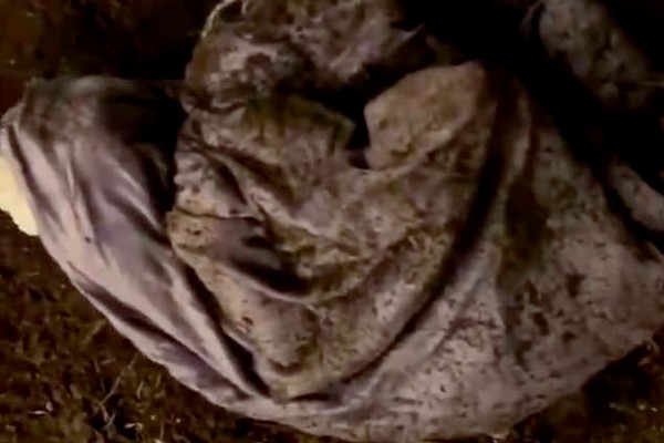 Uma cena do vídeo em que cantora Azealia Banks desenterra seu gato morto no fim de 2020 (Foto: Instagram)