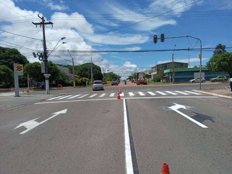 Sinalização 'direita livre’ é implantada em cruzamento no bairro Laguinho, em Santarém