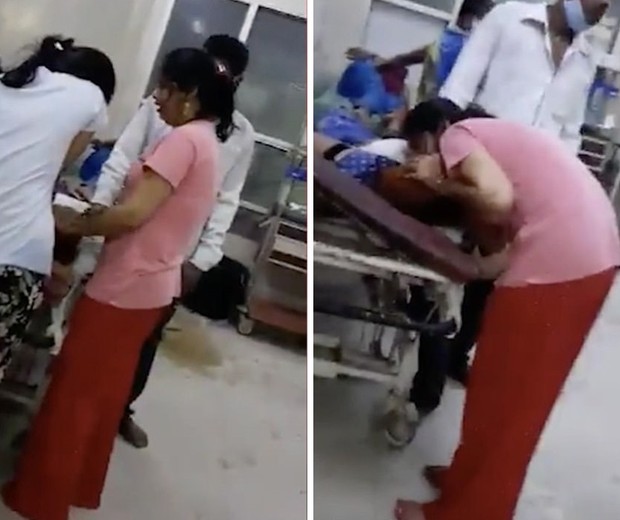 Filha faz boca a boca em mãe em hospital lotado da Índia (Foto: Reprodução/Daily Mail)